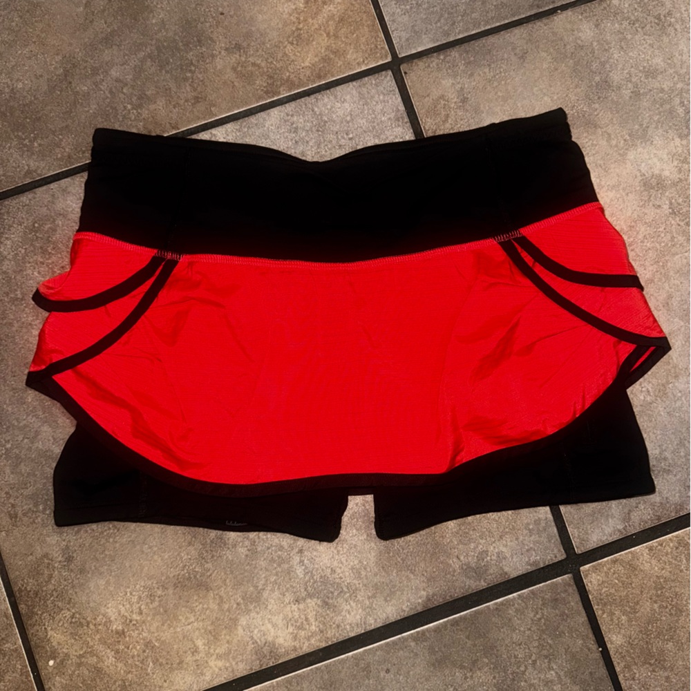 lululemon athletica Red and Black Skort